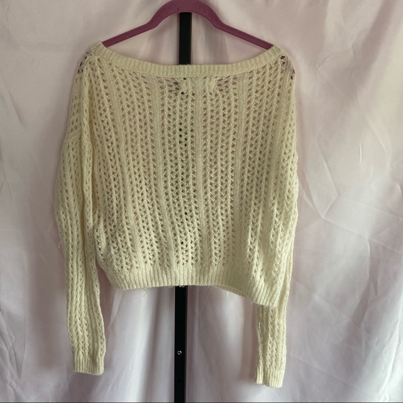 Abercrombie & Fitch Cream Wool Blend Sweater, Lrg - Picture 5 of 5